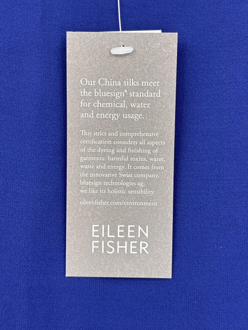 Eileen Fisher Women Sheer 100 % Silk Bateau Georgette Poncho Blue One Size NEW - Picture 3 of 6